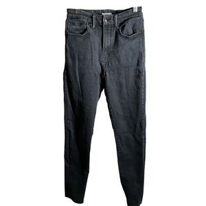 Good American Women's Black Jeans Skinny Distressed Stretch